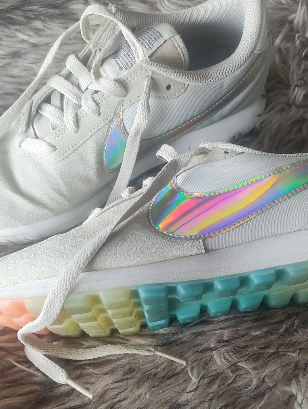 Rare Nike Cortes Holographic Logo